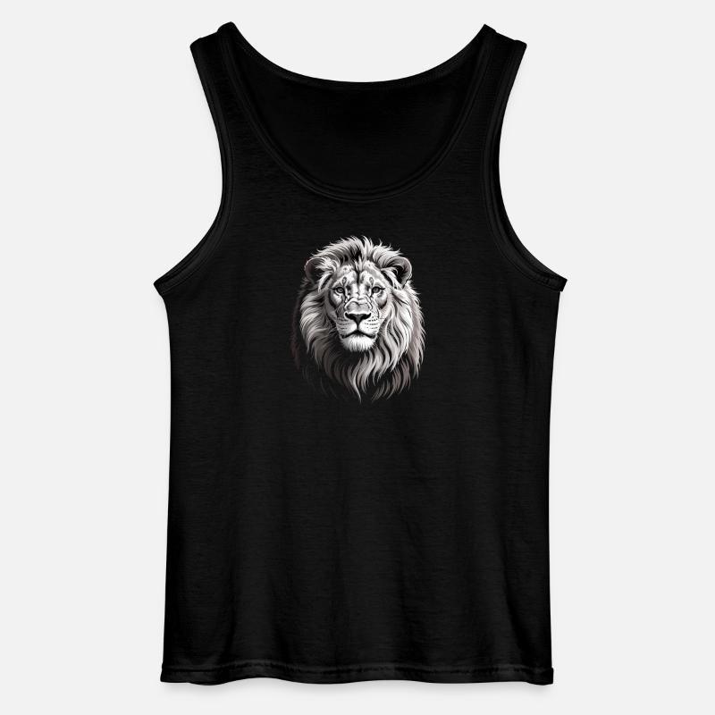 Löwenkopf - Gildan Männer Tank Top - Schwarz