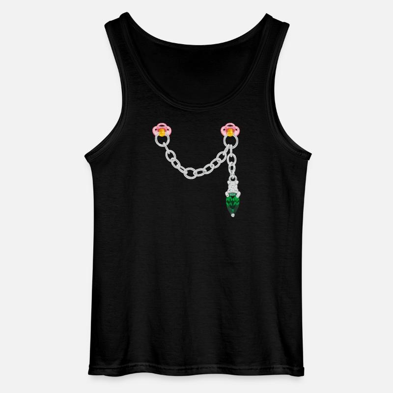 Silver connector - Gildan Men’s Tank Top - black