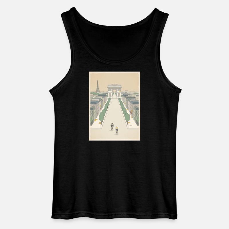 Arrivée à Paris — Souvenir du cyclisme - Débardeur Gildan Homme - noir