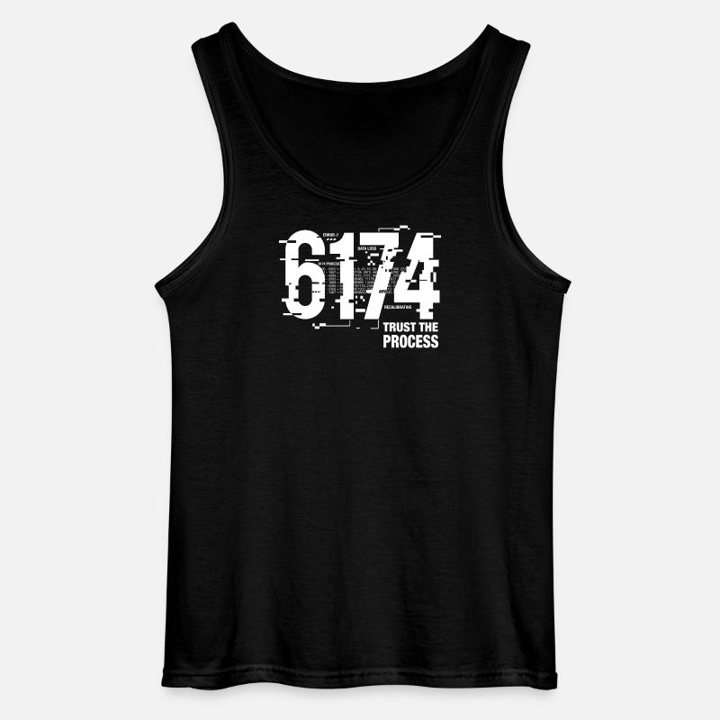 6174 Kaprekar Constant Glitch Math - Gildan Men’s Tank Top - black