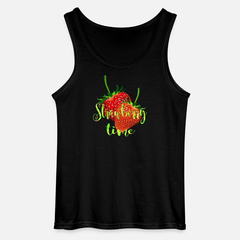 Erdbeeren mit Schrift - Gildan Männer Tank Top - Schwarz