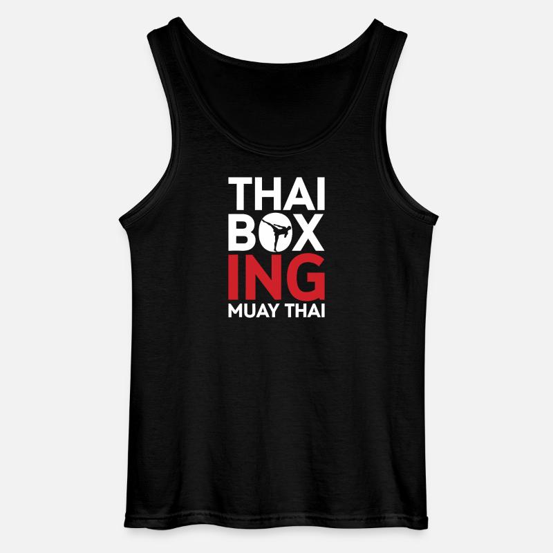 Thai-Boxen-Muay-Thai-Emblem - Gildan Männer Tank Top - Schwarz