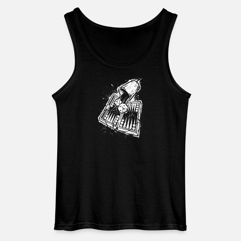 Backgammon | Board Game | Gift - Gildan Men’s Tank Top - black