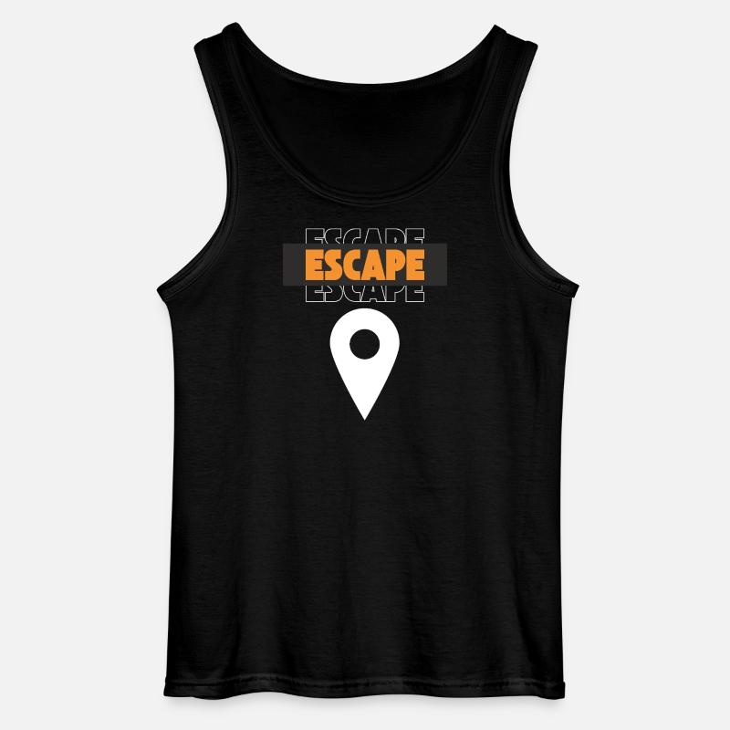 Escape Map-Pin-Design - Gildan Männer Tank Top - Schwarz