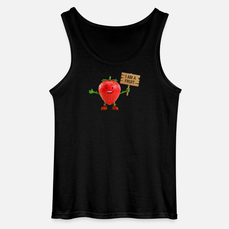 Erdbeere mit einem Schild - Gildan Männer Tank Top - Schwarz