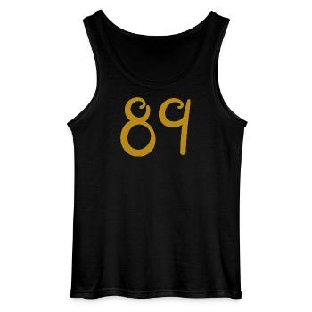 89 - Gildan Men’s Tank Top - black - Front - AI Model Male 185 dark (185cm)
