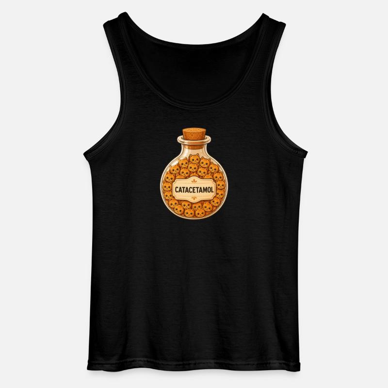 Catacetamol-Flasche der Katzen - Gildan Männer Tank Top - Schwarz
