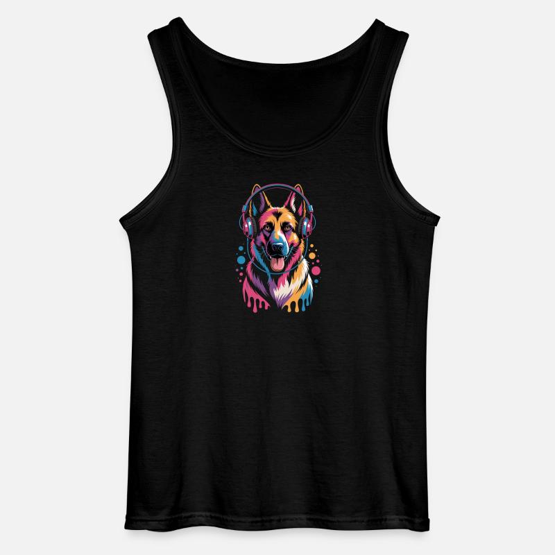 German Shepherd - Gildan Men’s Tank Top - black