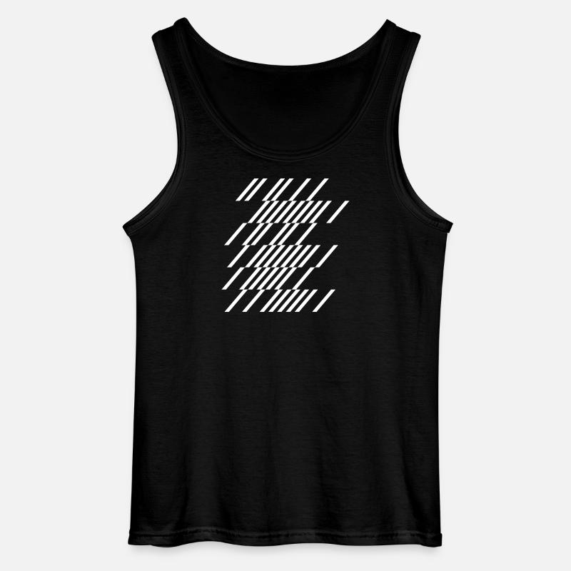 Diagonal Stripe Geom Pattern - Gildan Men’s Tank Top - black