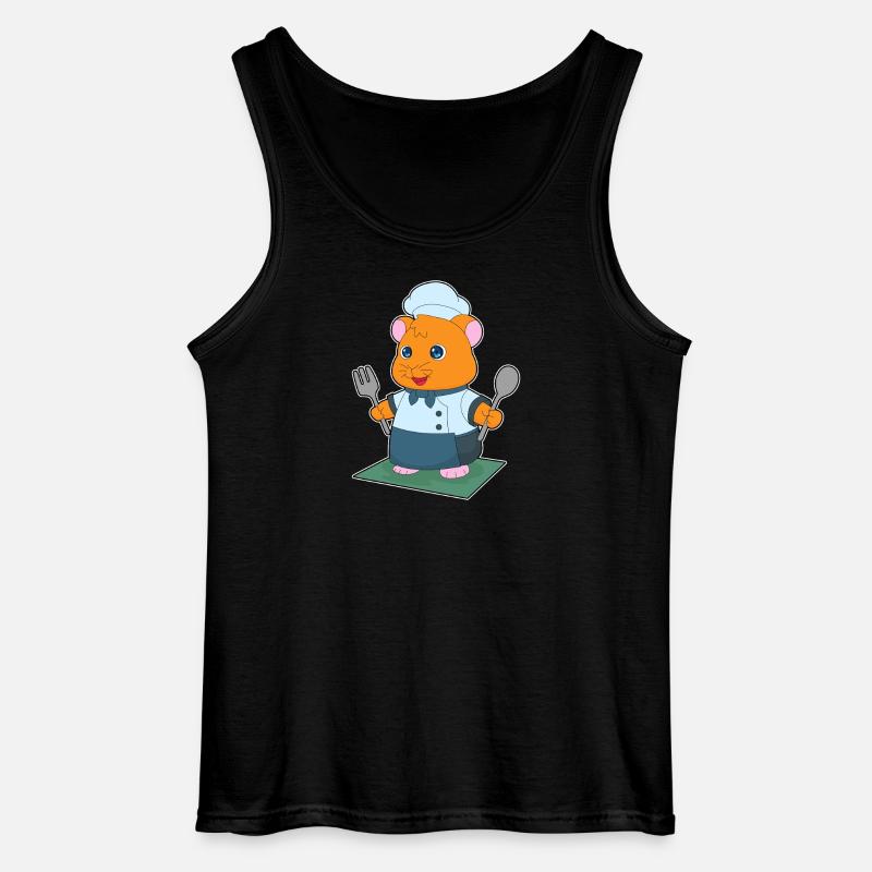 Hamster Besteck Kochen Küche - Gildan Männer Tank Top - Schwarz