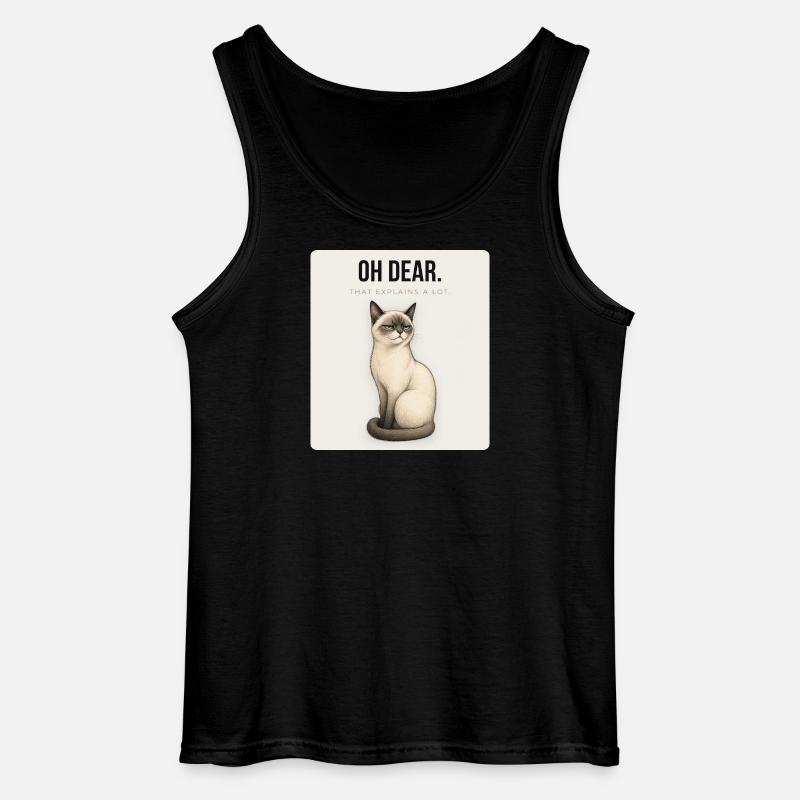 OH DEAR Sarcastic Cat Design - Gildan Männer Tank Top - Schwarz