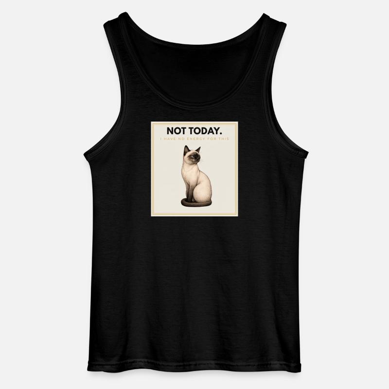 NOT TODAY Sarcastic Cat Design - Gildan Männer Tank Top - Schwarz