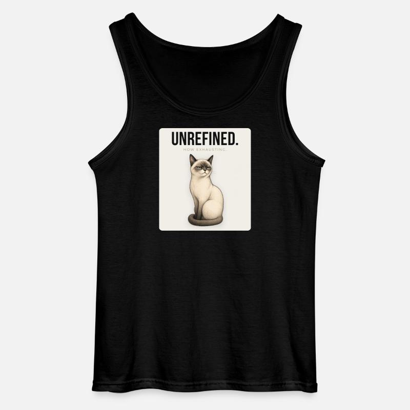 UNREFINED Sarcastic Cat Design - Gildan Männer Tank Top - Schwarz