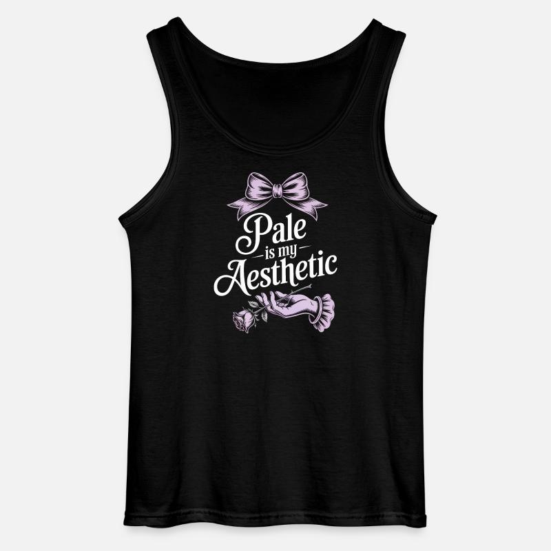 Blasse ästhetische Rosenschleife - Gildan Männer Tank Top - Schwarz