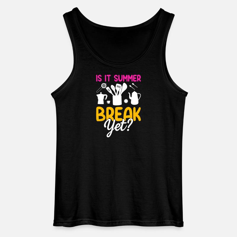 Summer break already? Kitchen motif - Gildan Men’s Tank Top - black