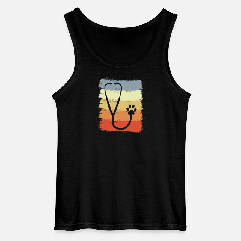 Stethoscope Drawing - Gildan Men’s Tank Top - black