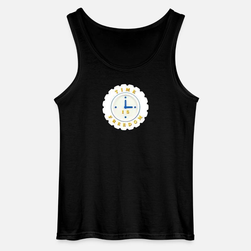 Zeit ist Freiheit - Gildan Männer Tank Top - Schwarz