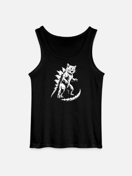 Spiky Fur Monster Silhouette - Gildan Men’s Tank Top - black