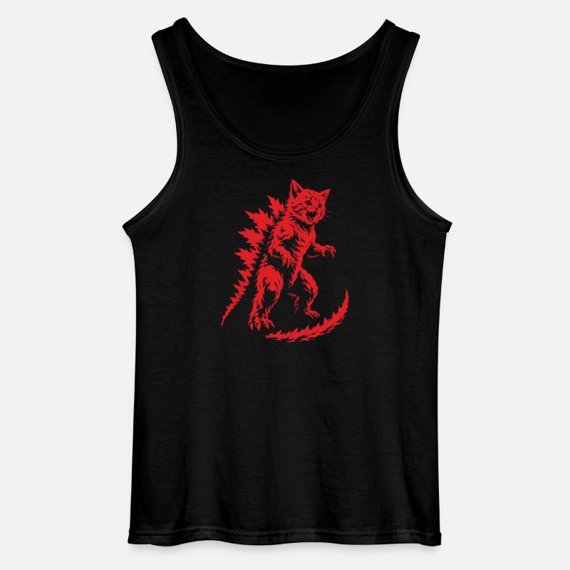 Kitten Kaiju Roar, Catzilla - Gildan Men’s Tank Top - black