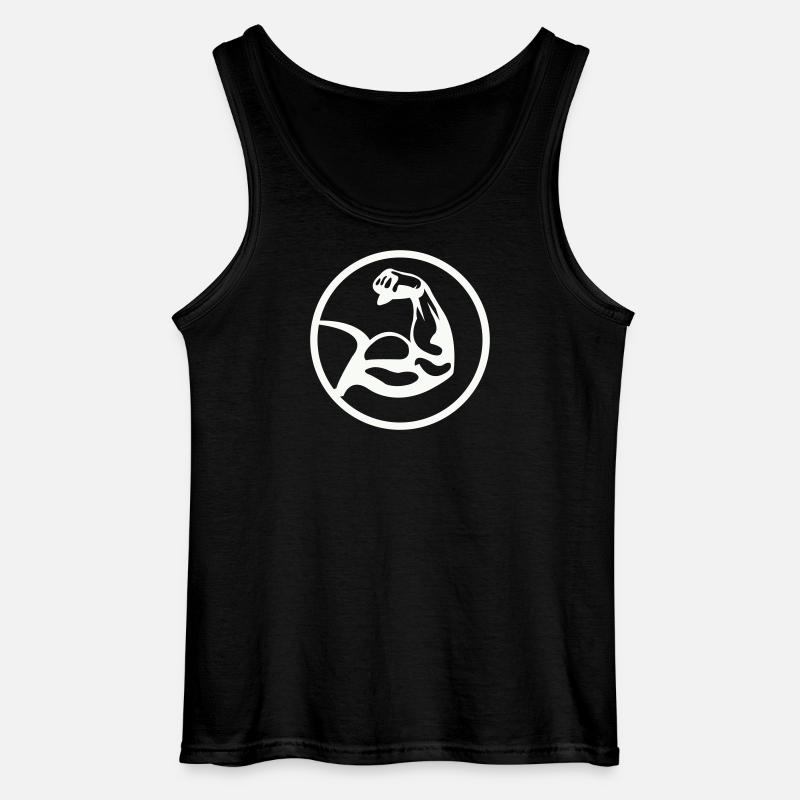 Biceps Black White - Gildan Men’s Tank Top - black
