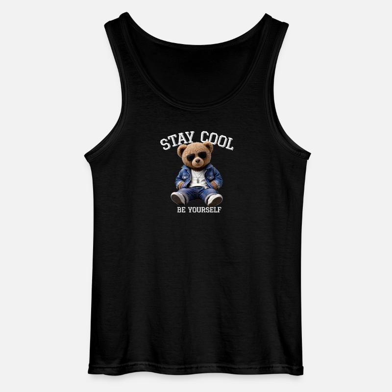 Stay Cool Be Yourself Teddy - Gildan Männer Tank Top - Schwarz