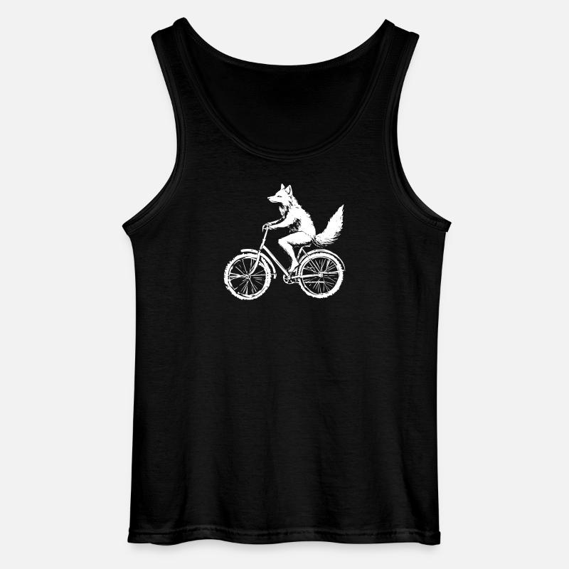 Bicycle Fox - Gildan Men’s Tank Top - black