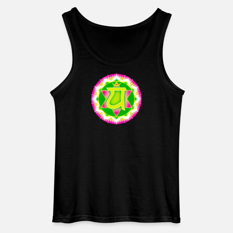 Herzchakra Anahata - Gildan Männer Tank Top - Schwarz