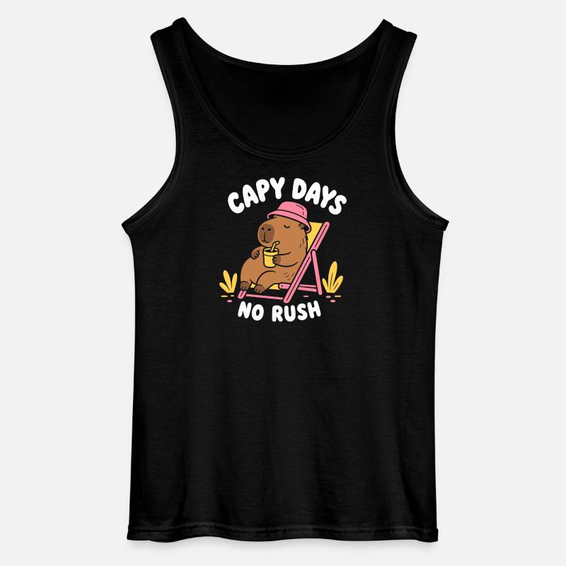 Capy Days No Rush Capybara - Gildan Männer Tank Top - Schwarz