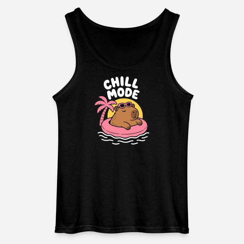 Chill Mode Floating Capybara - Gildan Männer Tank Top - Schwarz