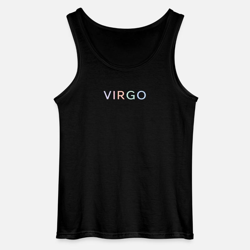 Pastel Virgo Gradient-Schriftart - Gildan Männer Tank Top - Schwarz