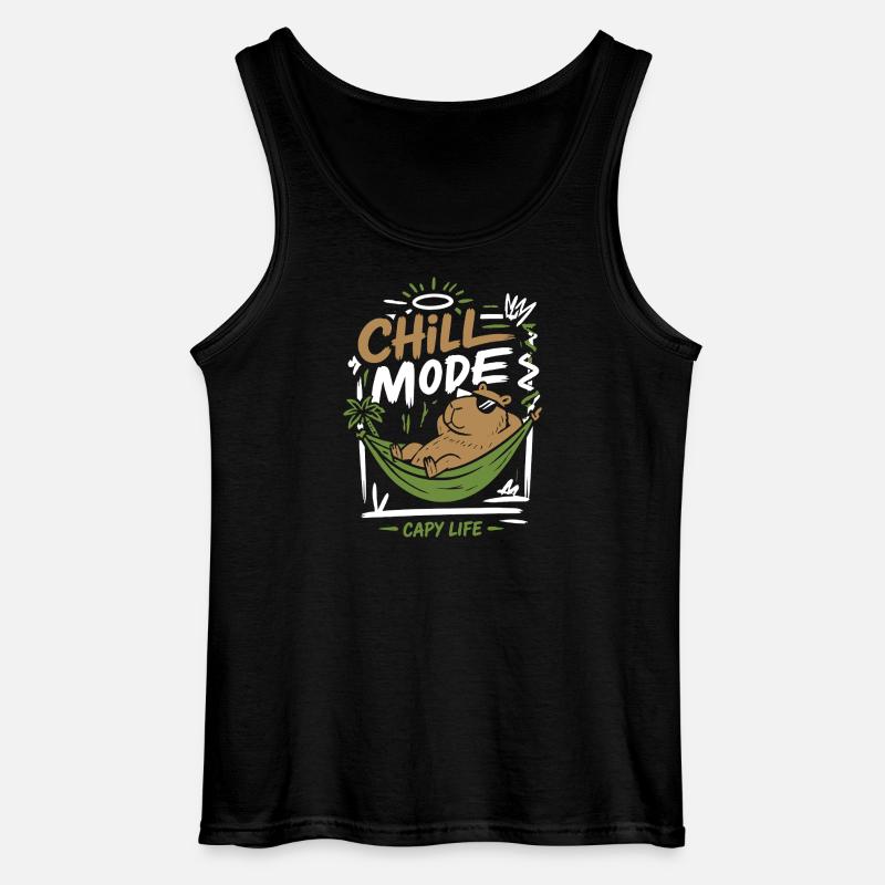 Chill Mode Capy Life - Gildan Männer Tank Top - Schwarz