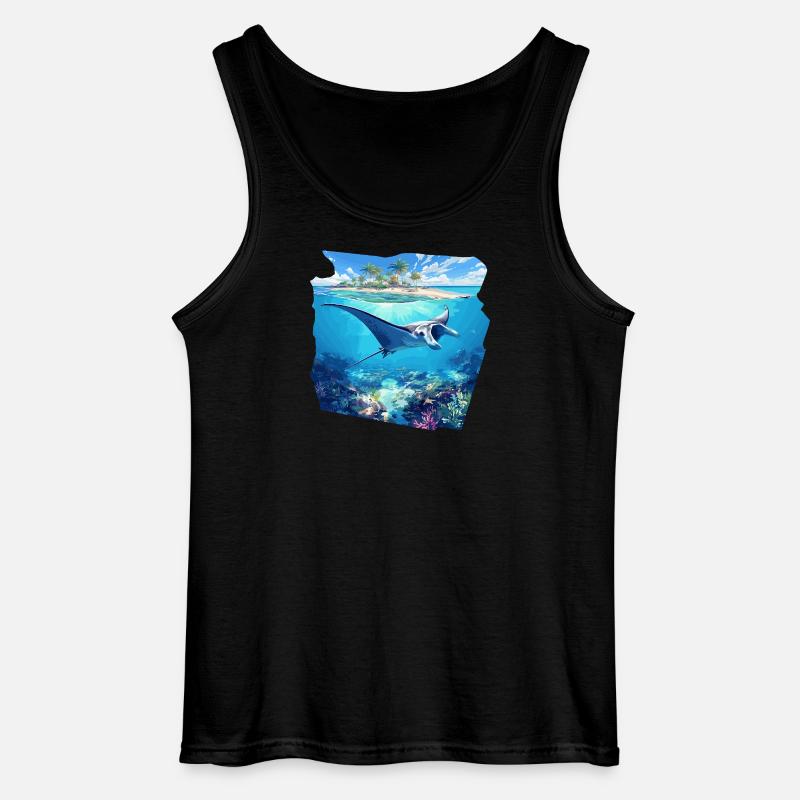 Rochen Mantarochen - Gildan Männer Tank Top - Schwarz