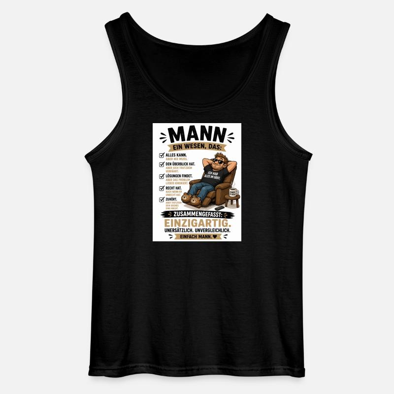 Mann: Einzigartig, unverwechselbar - Gildan Männer Tank Top - Schwarz