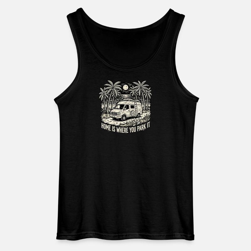 Camping Home Paradise - Gildan Männer Tank Top - Schwarz