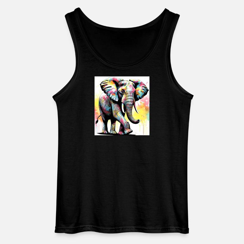Elefant - Gildan Männer Tank Top - Schwarz