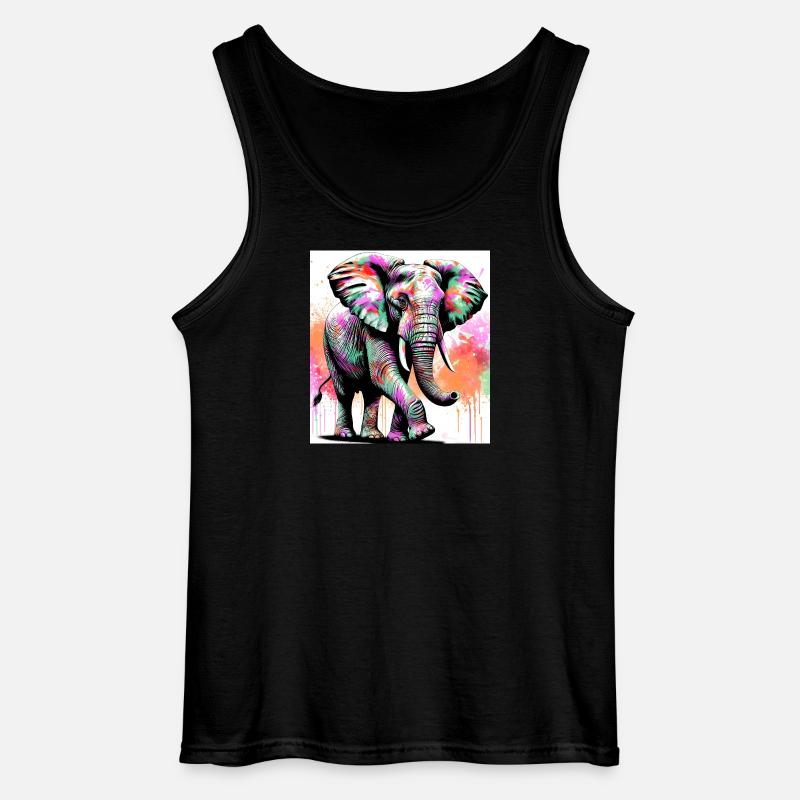 elephant - Gildan Men’s Tank Top - black