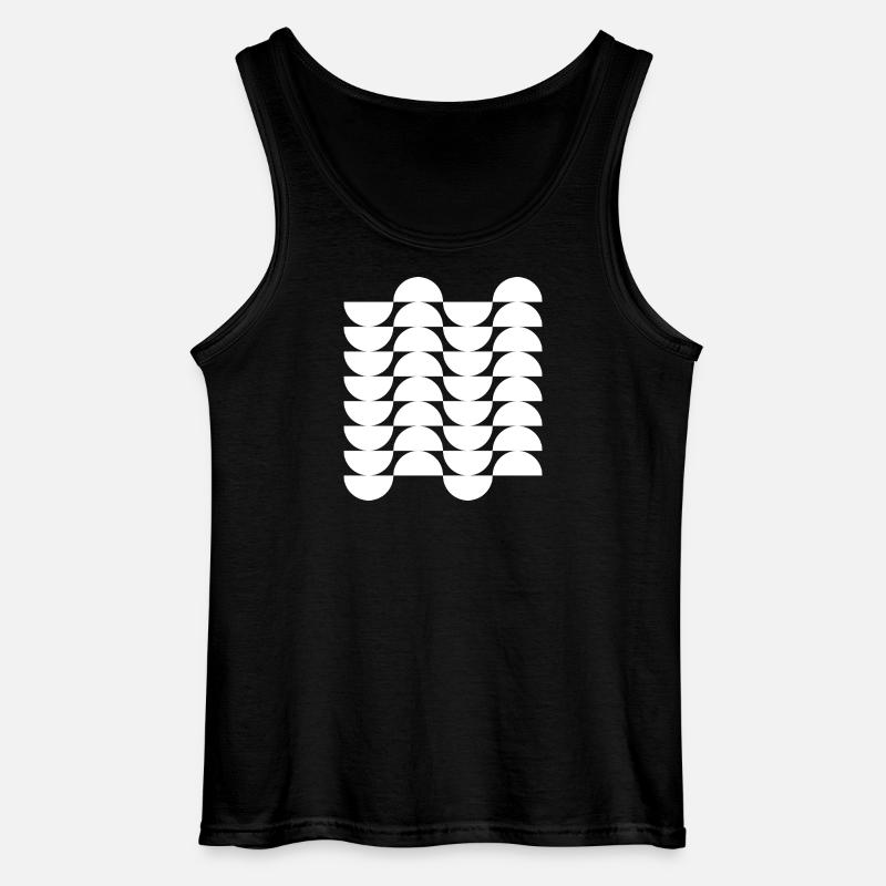 Wavegrid Half-Circle Pattern - Gildan Men’s Tank Top - black