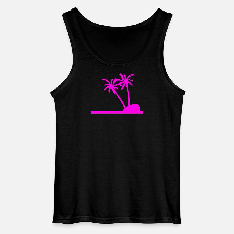 Palmen - Gildan Männer Tank Top - Schwarz