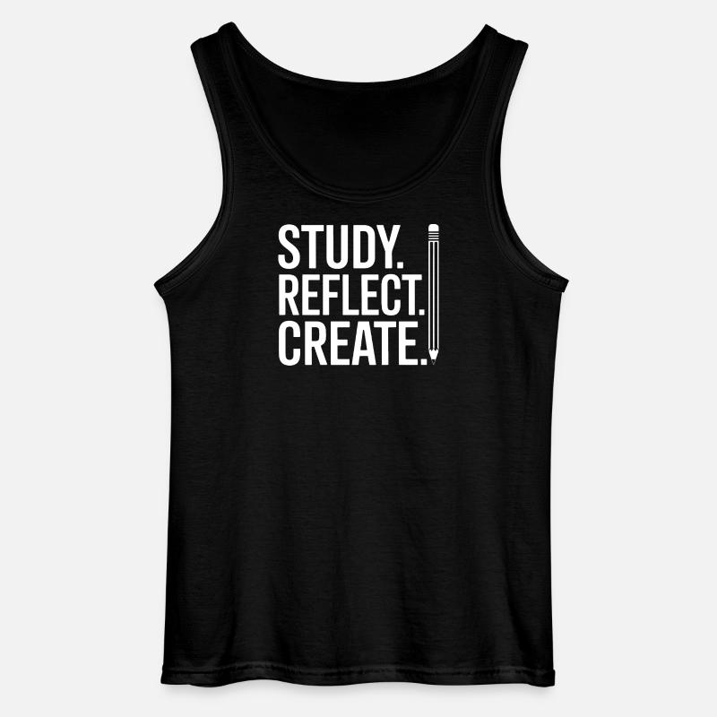Study Reflect Create Poster - Gildan Men’s Tank Top - black