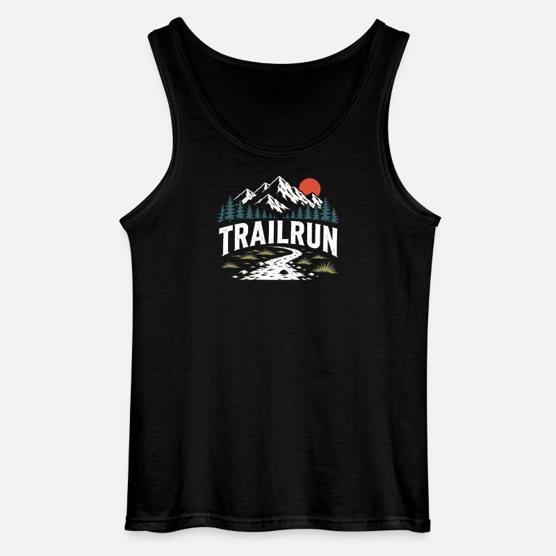 Trailrun - Gildan Männer Tank Top - Schwarz