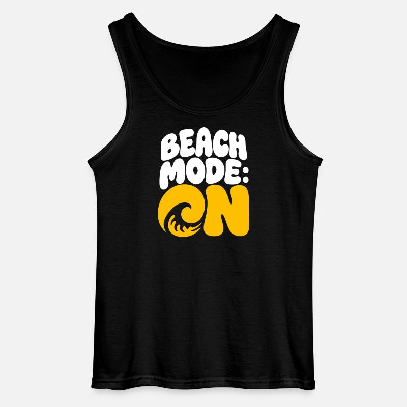 Beach Mode Summer Wave Design - Gildan Männer Tank Top - Schwarz