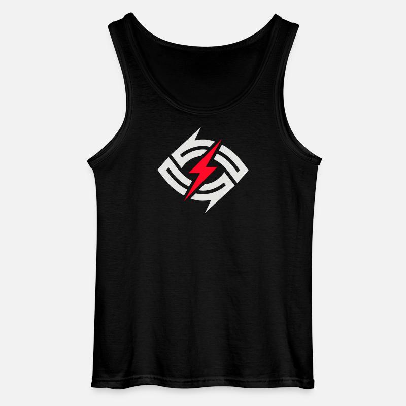 Circular Flash Contrast - Gildan Men’s Tank Top - black