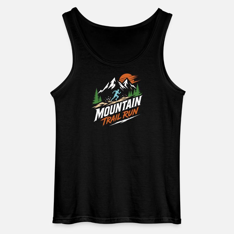 Mountain Trail Run - Gildan Männer Tank Top - Schwarz