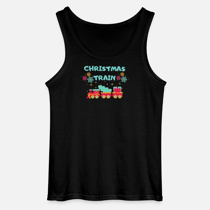 Christmas Train - Gildan Männer Tank Top - Schwarz