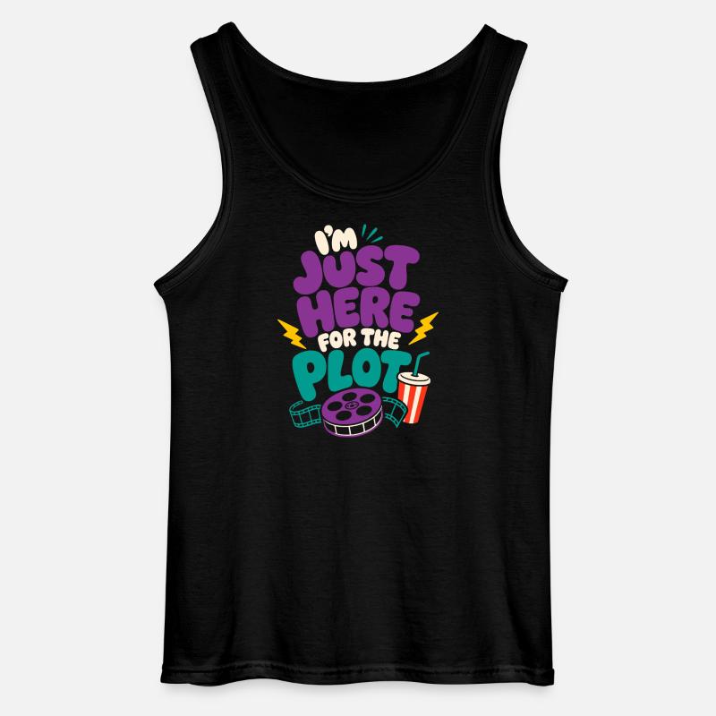 Just Here For The Plot - Gildan Men’s Tank Top - black