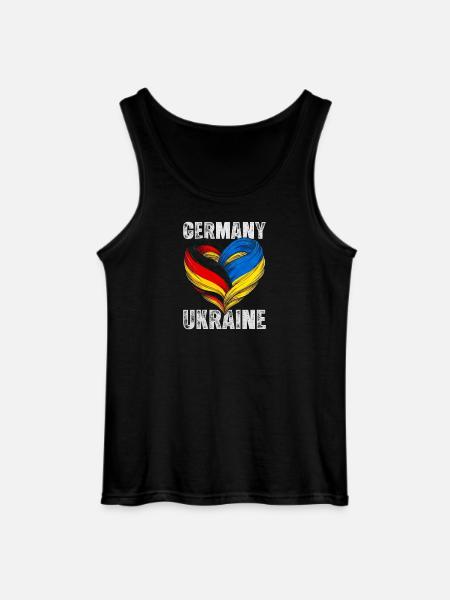 Heart of Germany and Ukraine - Gildan Men’s Tank Top - black