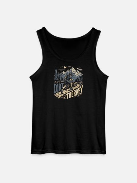 Trail Running - Dirt Therapy - Gildan Men’s Tank Top - black
