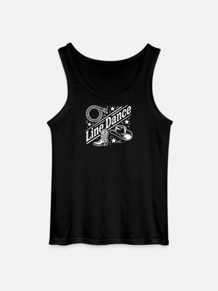 Line Dance Western Boots & Hat - Gildan Männer Tank Top - Schwarz
