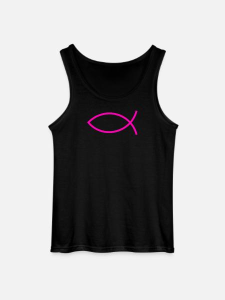 Jesús pez pez icthys rosado pez pez - Camiseta de tirantes Gildan para hombre - negro
