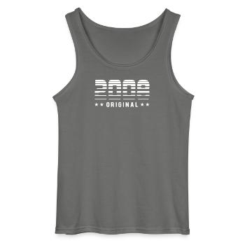 2008 Original Retrodesign | Geburtstag - Gildan Männer Tank Top - Anthrazit - Vorne - AI Model Male 185 dark (185cm)